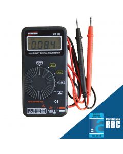 Multímetro Digital de bolso mod.MD-550 3 3/4 dígitos para tensão, resistência e continuidade