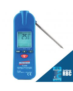 Termômetro Digital Portatil Infravermelho a Laser ou Contato Escala -35 a 260ºC Mod. TI-445 